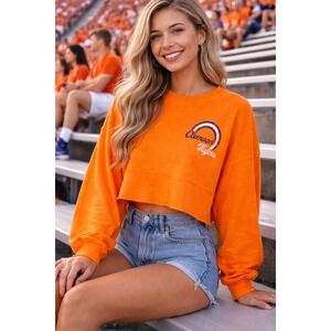 Spirit Jersey Clemson Tigers Cropped Sweatshirt Orange Womens Large NWT NCAA